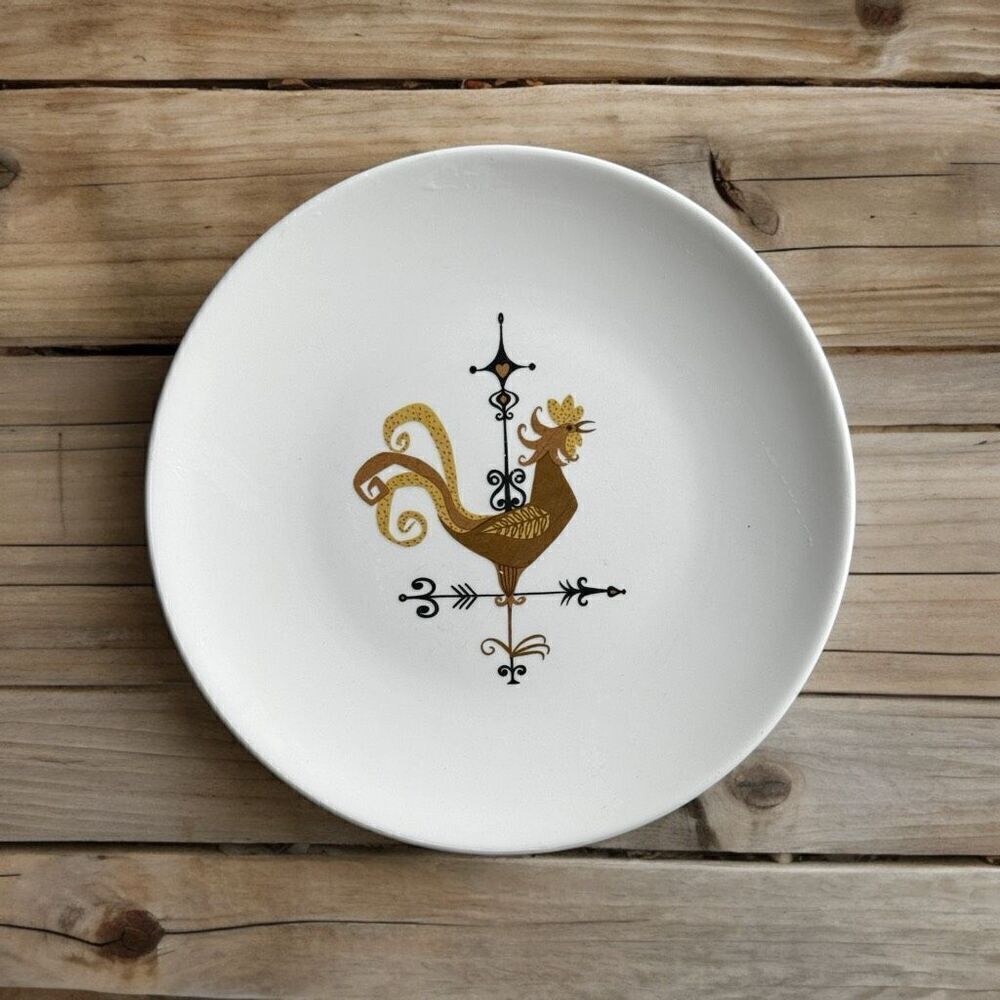 Edwin Knowles Weather Vane Rooster MCM Farmcore 10 1/4 Dinner Plate